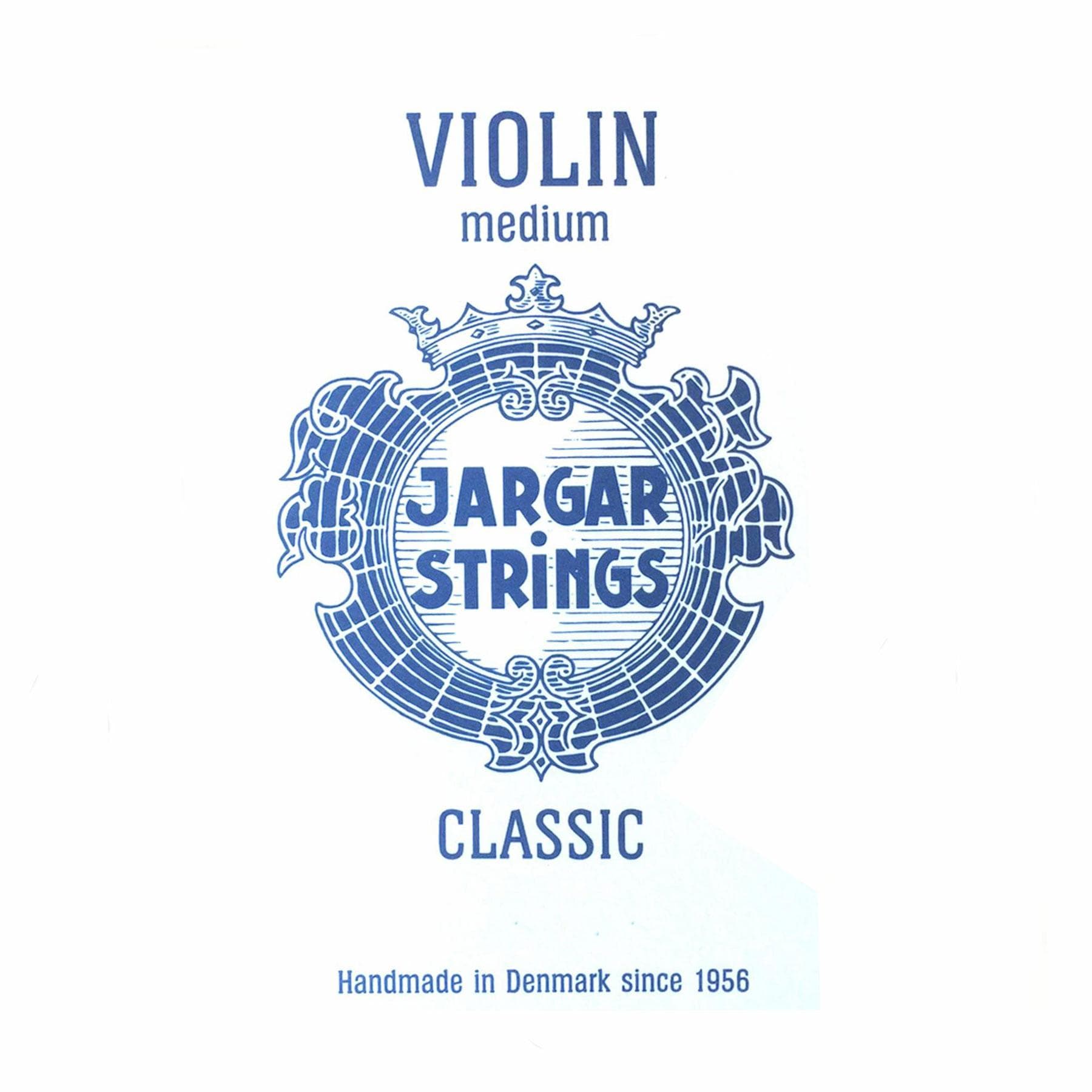  Jargar Violin String Set - 4/4 size - Medium Gauge - Loop End E 