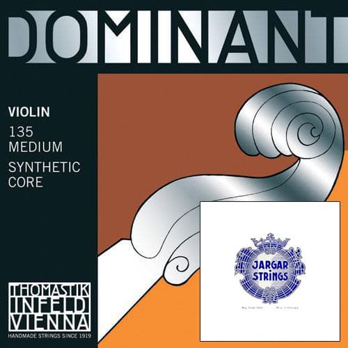  Dominant Custom Violin String Set with Loop-End Jargar E - 4/4 size - Medium Gauge 