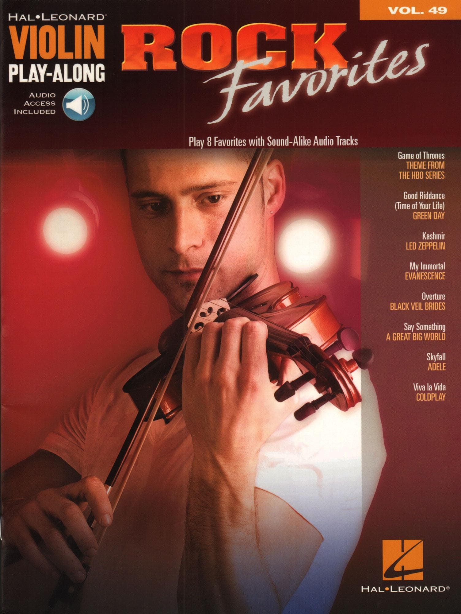  Rock Favorites - Violin Play-Along Vol. 49 - 8 Favorites - for Violin with Audio Accompaniment - Hal Leonard 