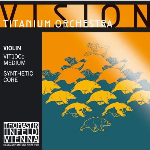  Thomastik Infeld Vision Titanium Orchestra Violin String Set - 4/4 Size - Medium Gauge 