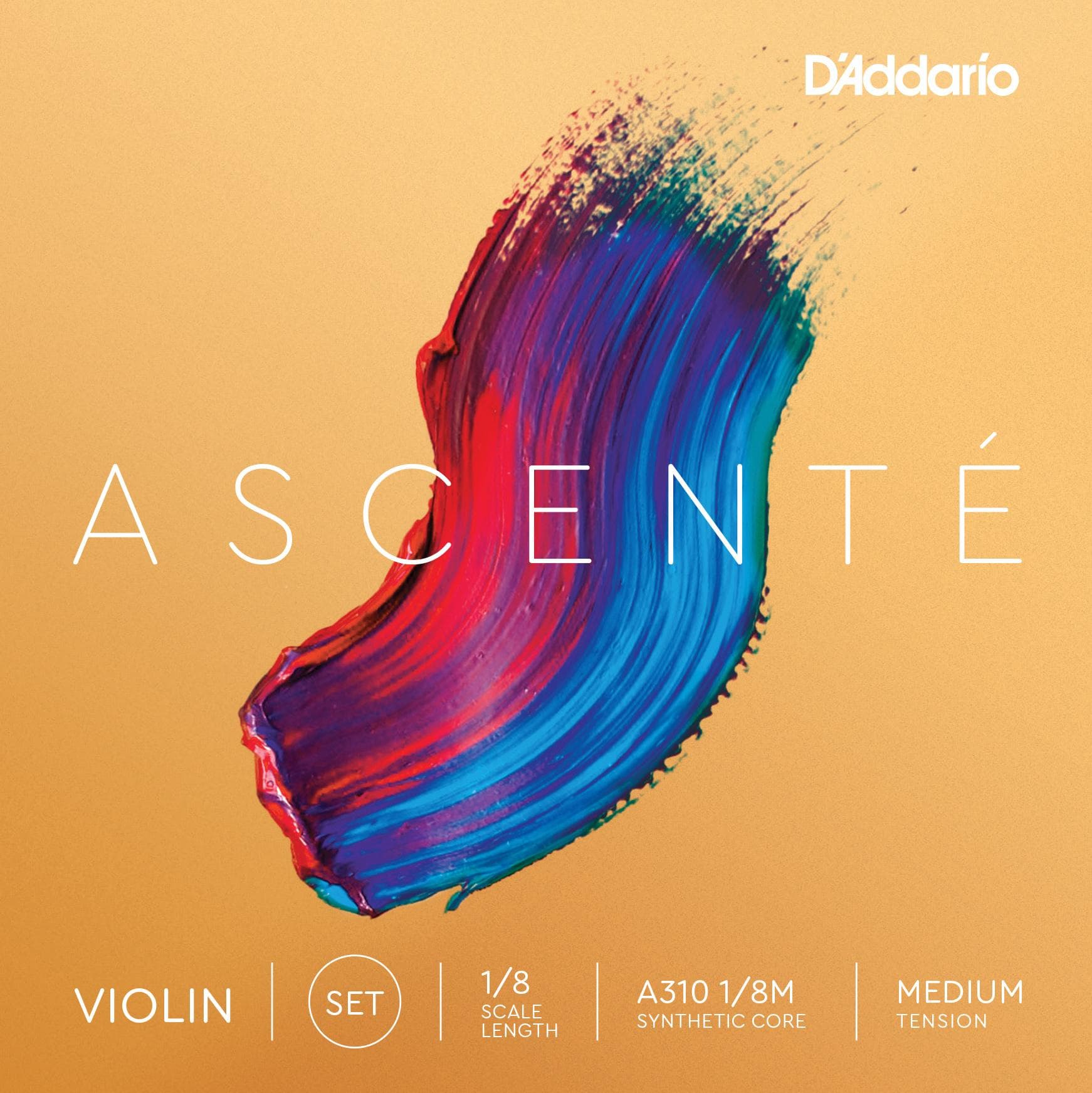  Ascenté Violin String Set - 1/8 Size - Medium Gauge 