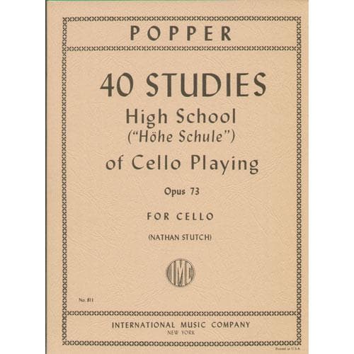 The Popper High School Study Book For Cello, Volume Two - C. HARVEY  PUBLICATIONS