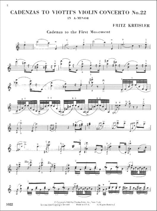 Viotti A Minor Concerto Sheet Music for Violin by David