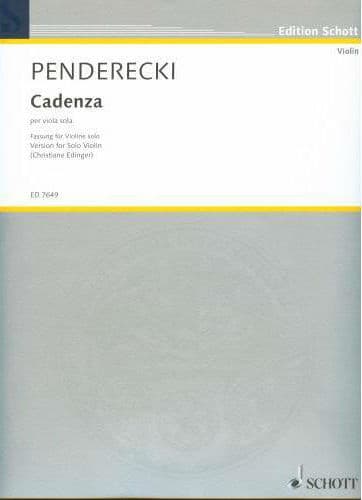  Penderecki, Krzysztof - Cadenza (1984) - Violin Solo - edited by Christiane Edinger - Schott Music 