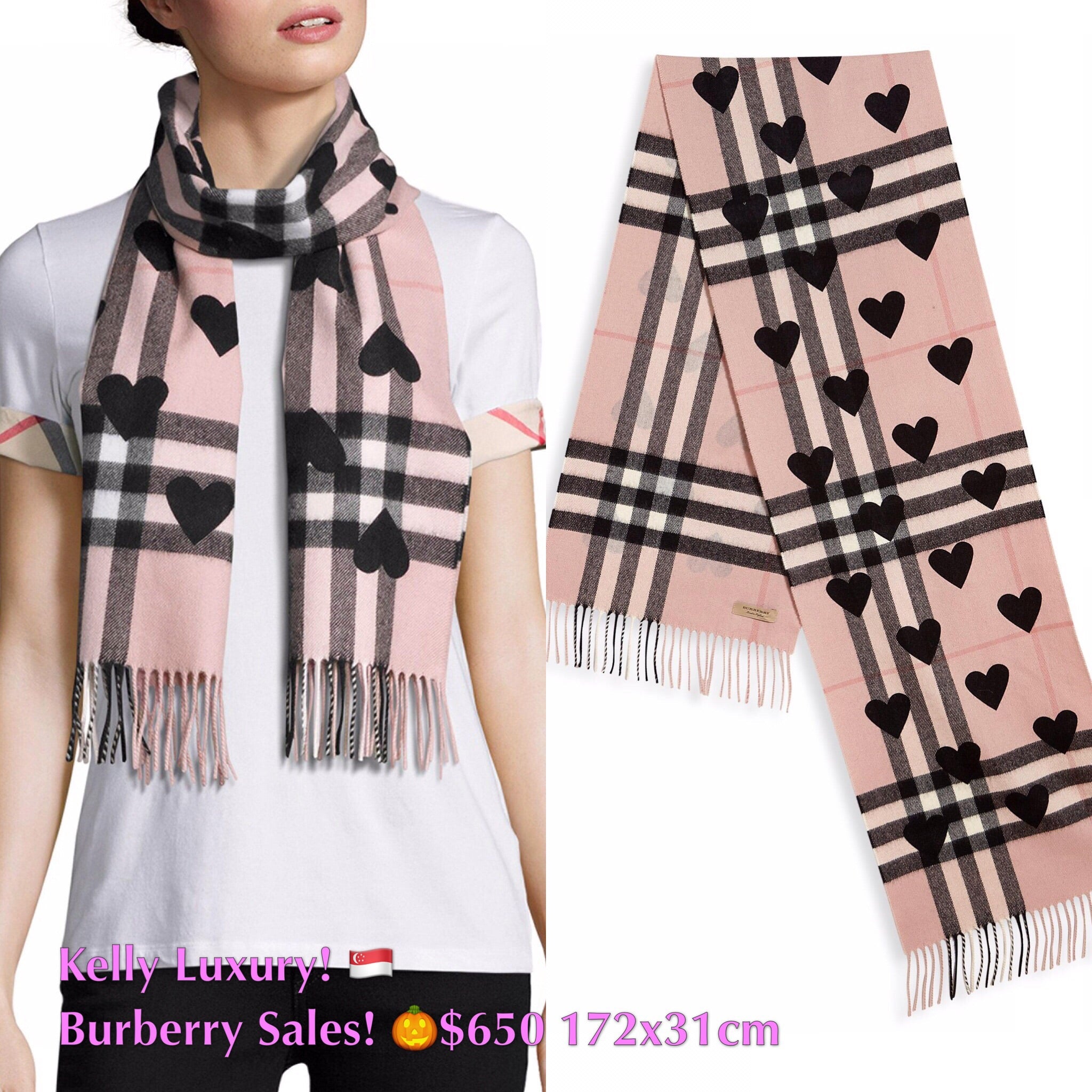 burberry love heart scarf