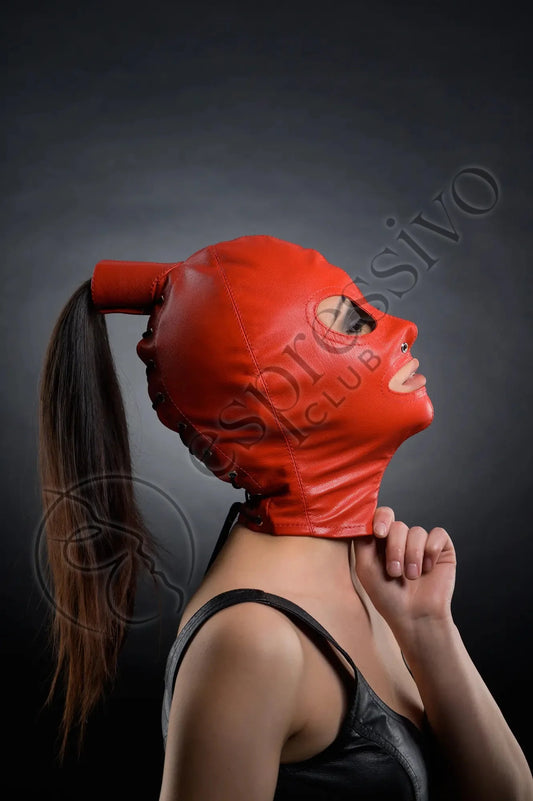 Bondage set of BDSM tight ponytail hood + leather blindfold & muffle g –  EspressivoClub