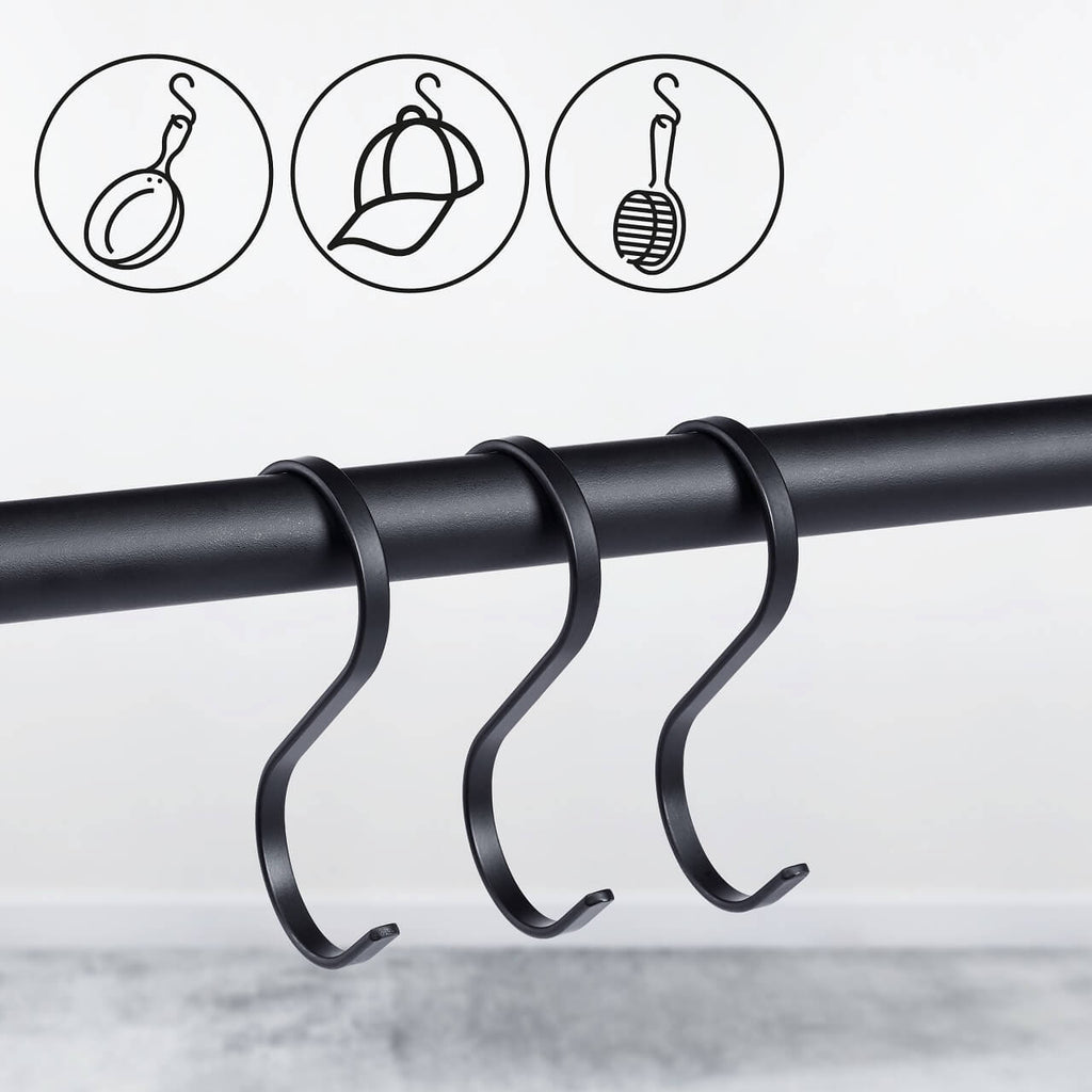 Sleek Black Hooks for Hanging Bags, Backpacks, Caps, and More | pamo ...