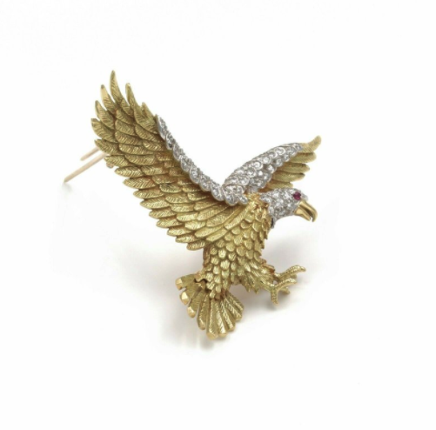 American Eagle Platinum Gold Brooch