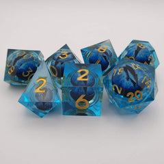Blue dragon eye rolling dice