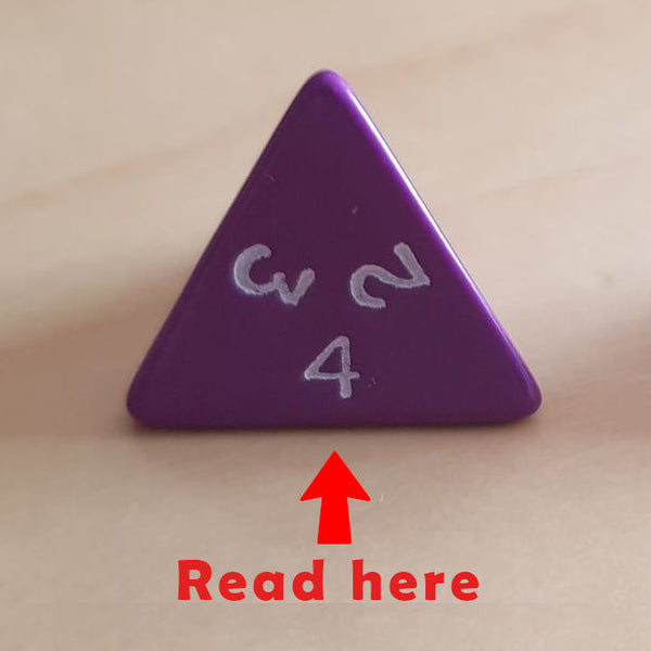 How to read bottom read d4 dice