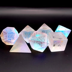 Rainbow glass dice set