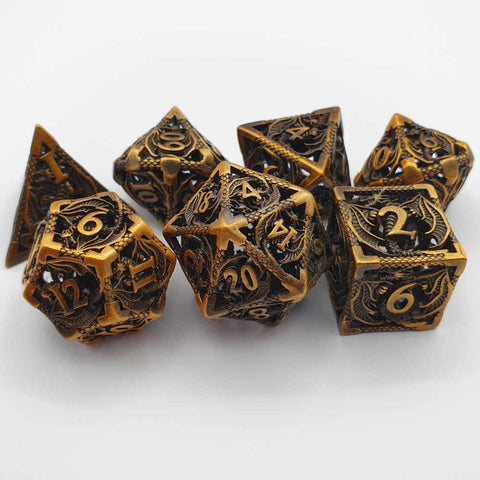 Metal D&D dice