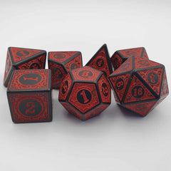 Red runic dice set