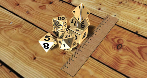 Solid 9ct gold DND dice set