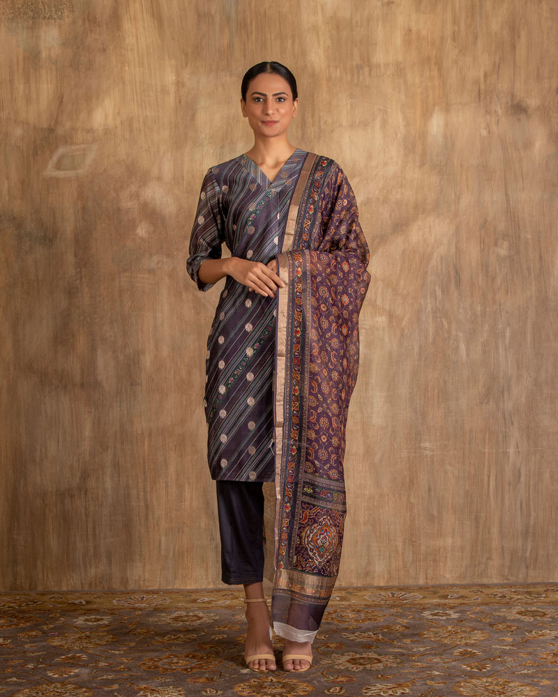 Magnificent Black Designer Banarasi Silk Churidar Salwar Suit -- Miraamall  - USA UK Canada