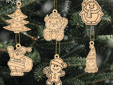 Christmas ornaments laser cut projects