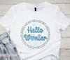 Hello Winter Cozy Circle DTF Transfer winter designs | luxurydtf.com