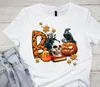 Playful Halloween 'Boo' DTF transfer on a white t-shirt - Exclusive at LuxuryDTF.com