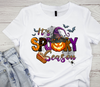 Vibrant 'It's a Spooky Season' Halloween DTF design on a white t-shirt - LuxuryDTF.com
