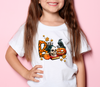 Little girl wearing white shirt with enchanting Halloween DTF transfer - LuxuryDTF.com