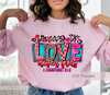 Love never fails, bible verse DTF transfer, pink and colorful colors, 10" and 3.5" available. Easy transfers to apply in seconds | LuxuryDTF.com