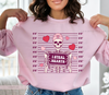 "I steel hearts" valentine skeleton DTF transfer | ready to press in seconds | fun retro skeleton design holding a sign written on it "I steel Hearts" with a pink Benny | luxurydtf.com 