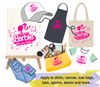 Party Time Cartoon DTF Transfer on Canvas Art, Hat, Apron, Jeans, Shirt, Tote Bag, and Makeup Bag | Luxurydtf.com