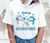 Winter holiday blessings blue and white DTF transfer | Luxurydtf.com