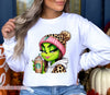 Fun Christmas grinch girl DTF transfer ready to press full color transfers | luxurydtf.com