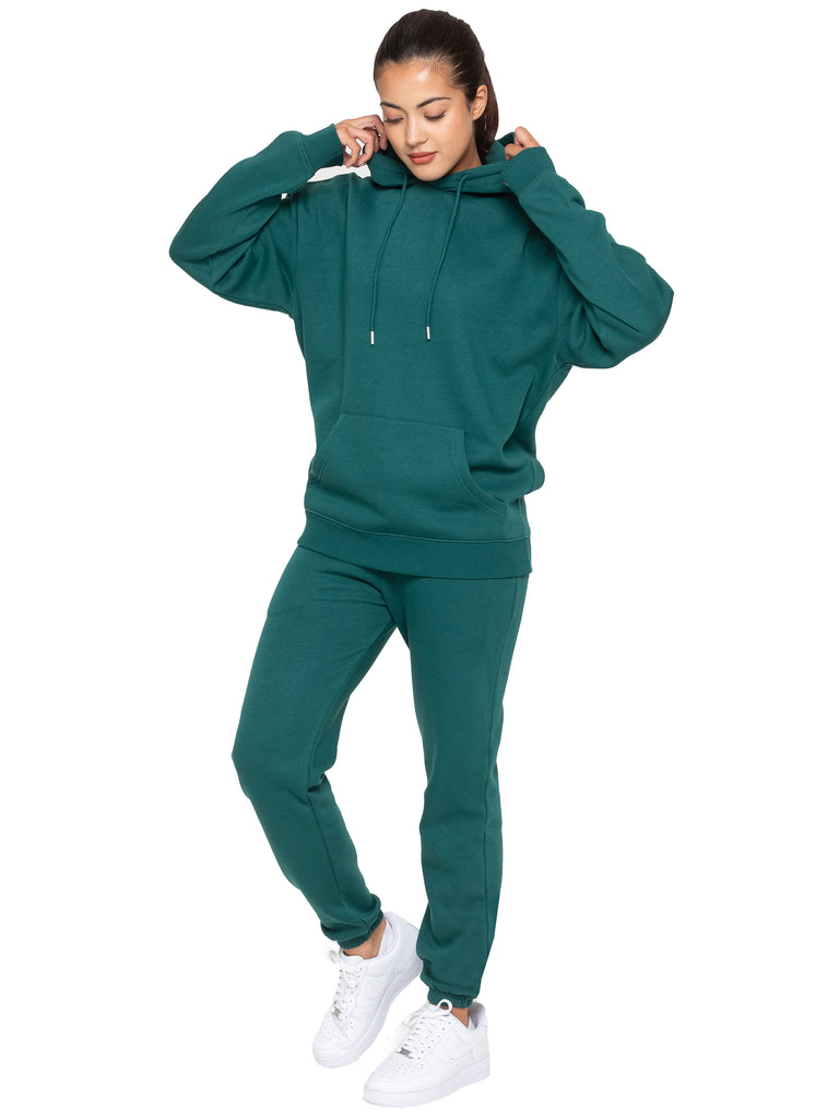 Zip Crop Hoodie and Jogger Set - Forest Green – ENZO Jeans
