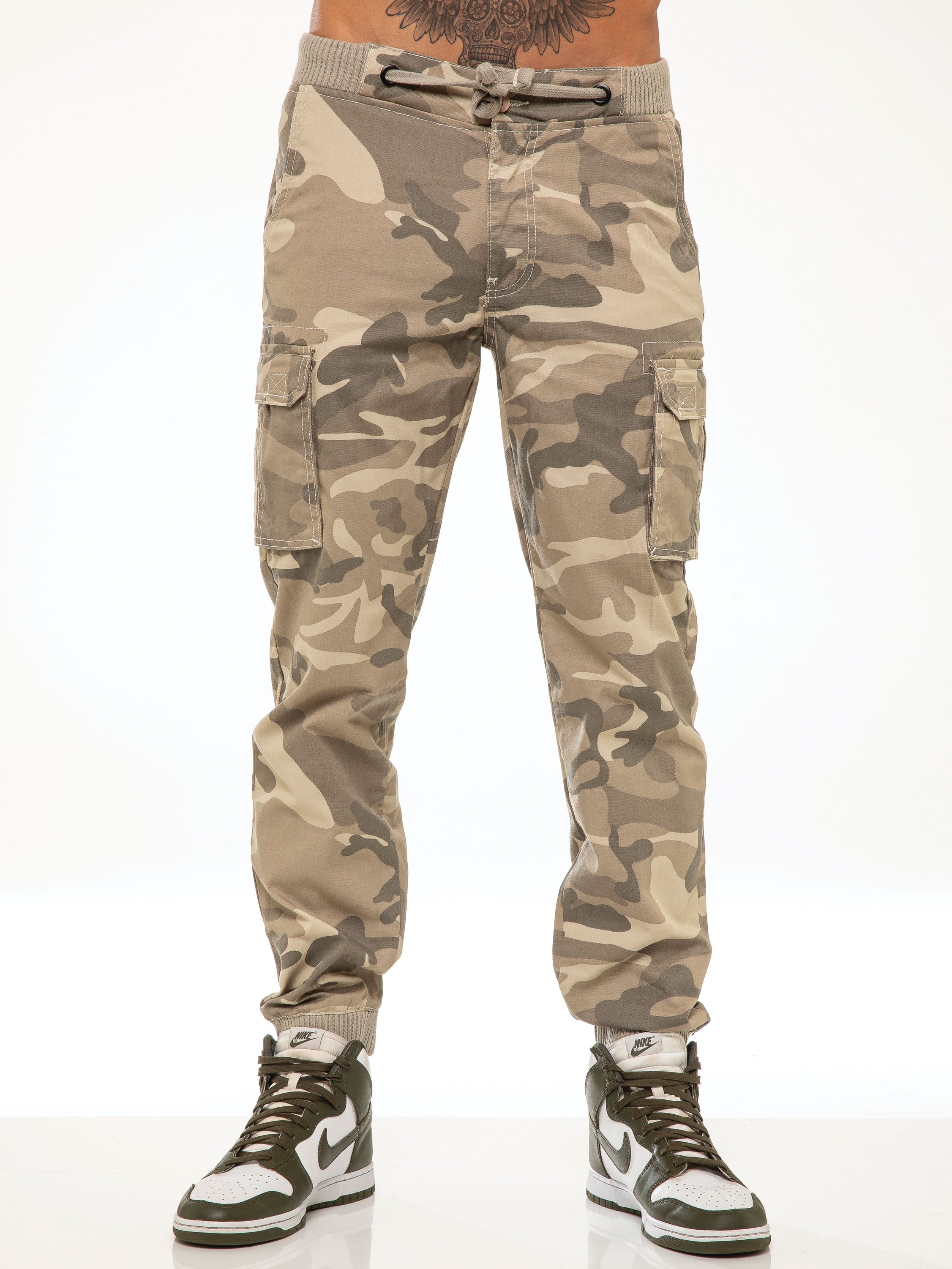 Drake Cargo Pants - Beige Camo – ENZO Jeans