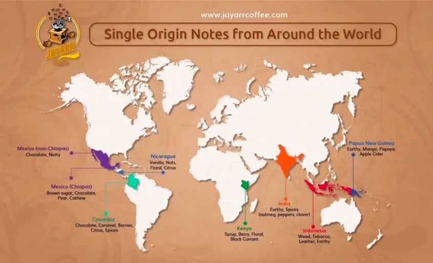 The different growing regions impact the flavour profile of single-origin coffee