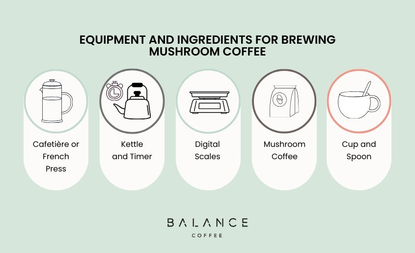 Equipment & Ingredients for Brewing Mushroom Coffee