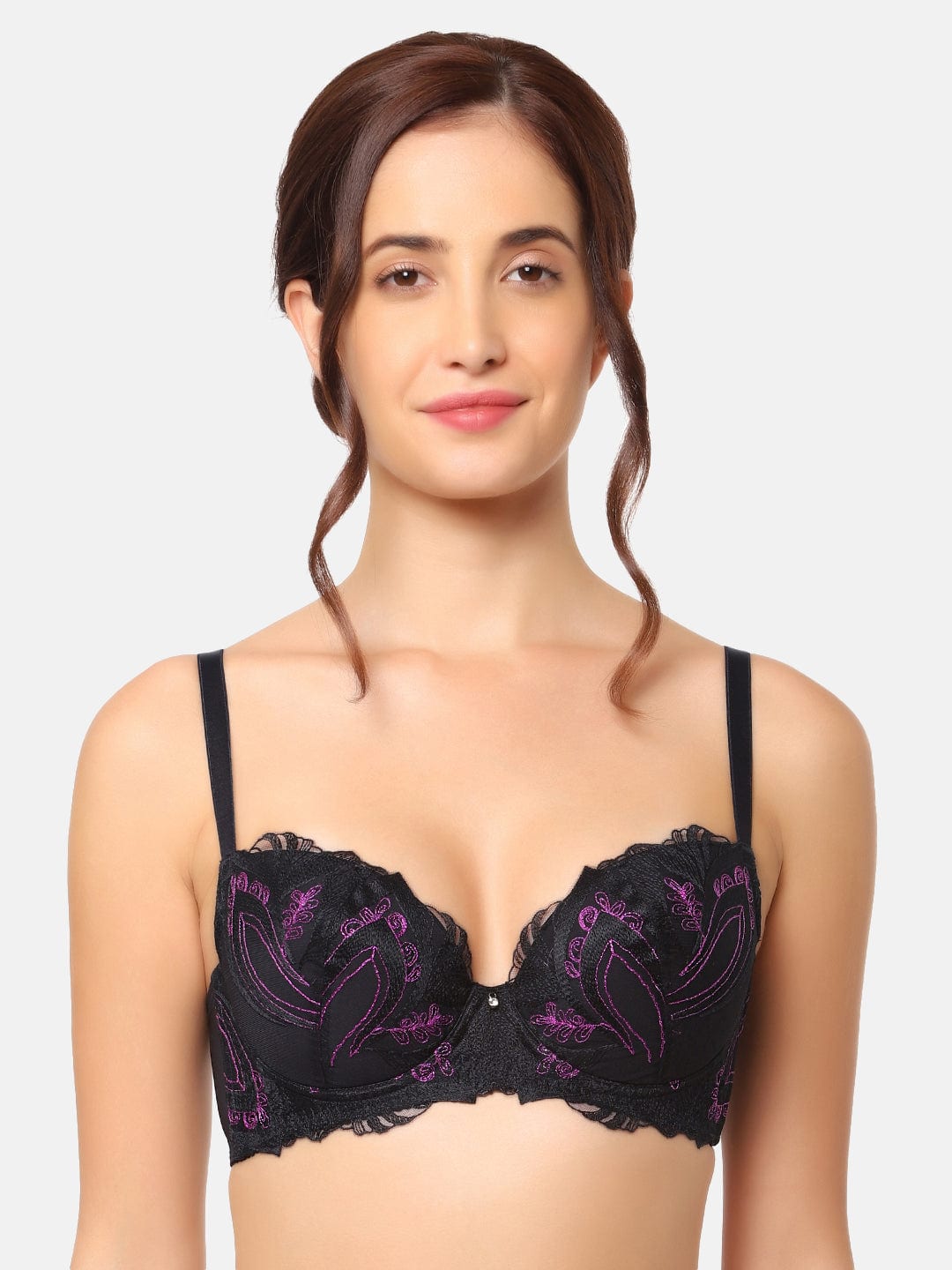 Buy Vogue Padded Wired 34th Cup Lace Fashion Bra Black Online Wacoal India 