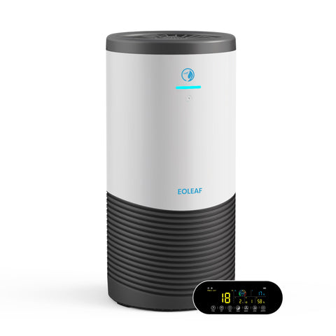 Eoleaf's AEROPRO 100 air purifier and remote control
