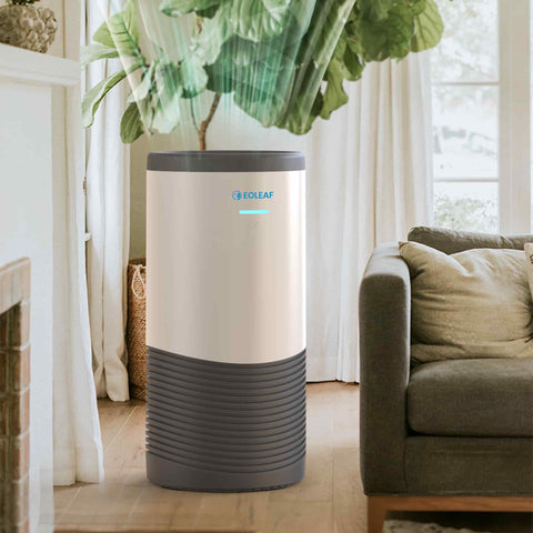 Eoleaf's AEROPRO 100 air purifier in a bright room
