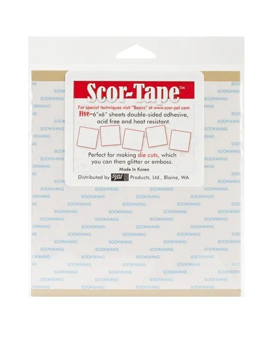 Scor-Tape 6x6 Adhesive Sheet (5 pack)
