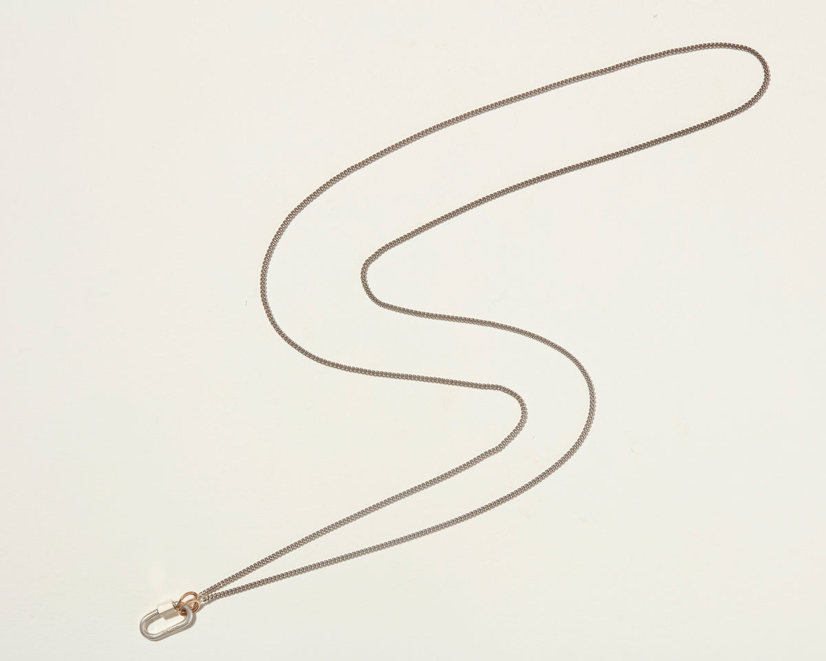 Silver Babylock on Silver Fine Curb Chain Necklace