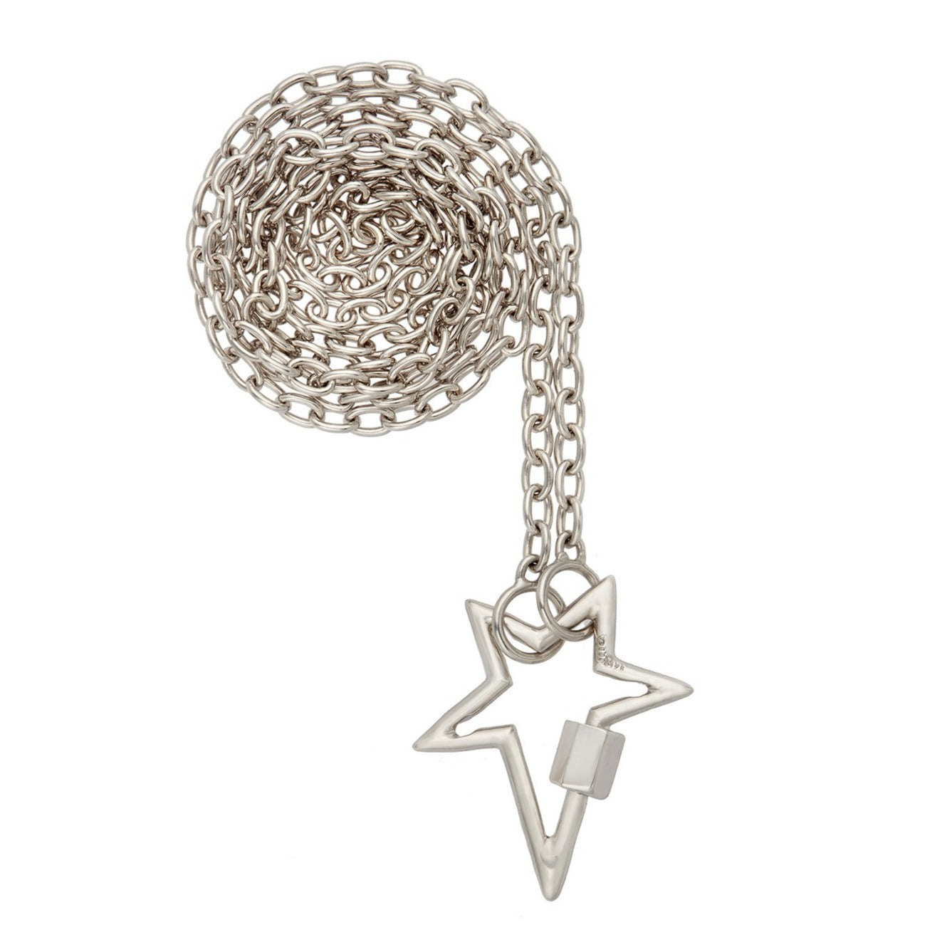 Gold Starlock on Gold Pulley Chain Necklace