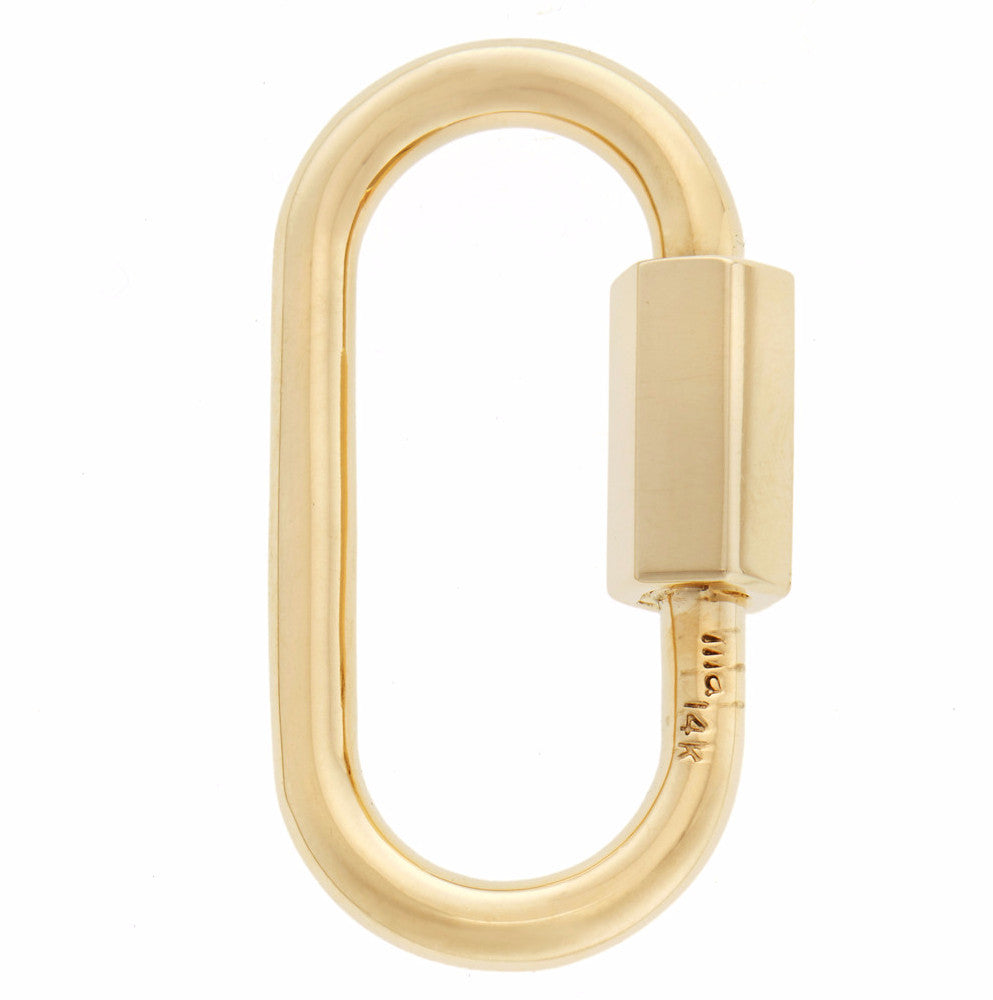 Yellow Gold Carabiner Lock Pendant - 14k Ribbed Clasp Opens Italy - Wilson  Brothers Jewelry