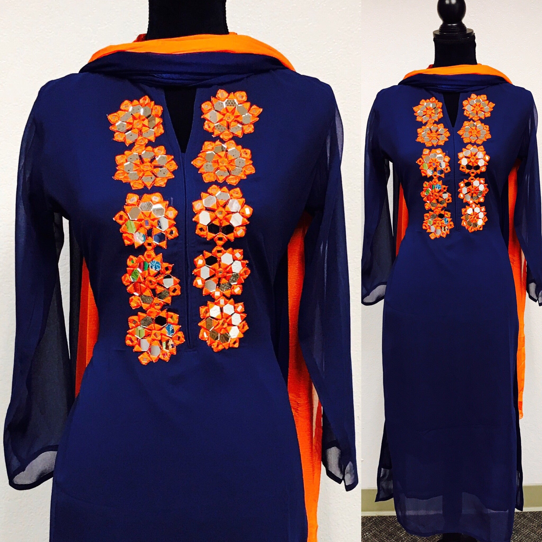 mirror embroidery dresses