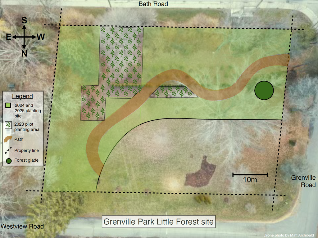 Grenville Park Little Forest planting map