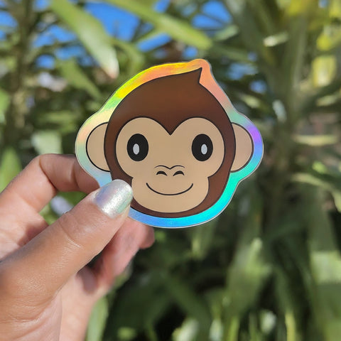 Holographic Monkey Sticker