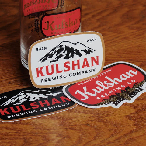 kulshan brewing laminated stickers