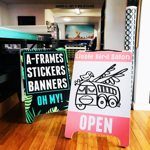 custom a-frame signs