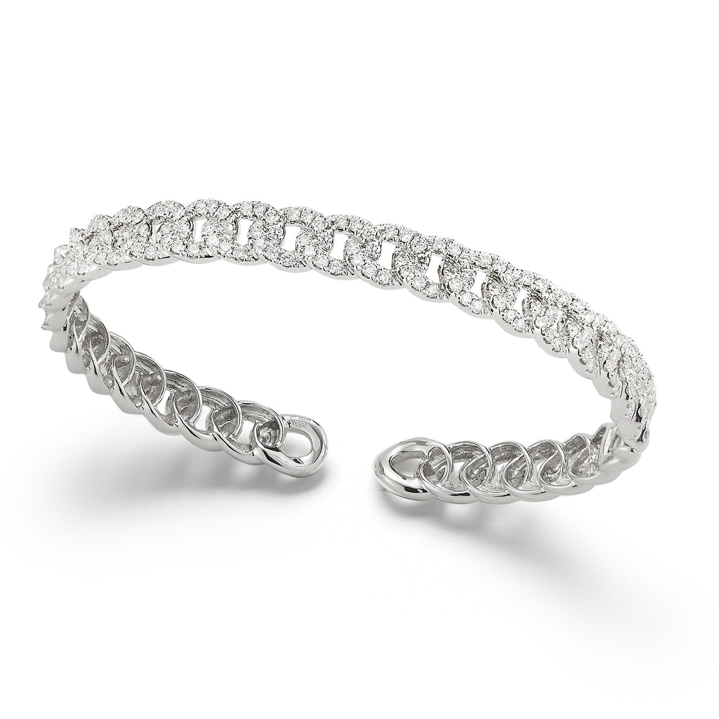 Diamond Small Link Cuff Bracelet – Nuha Jewelers