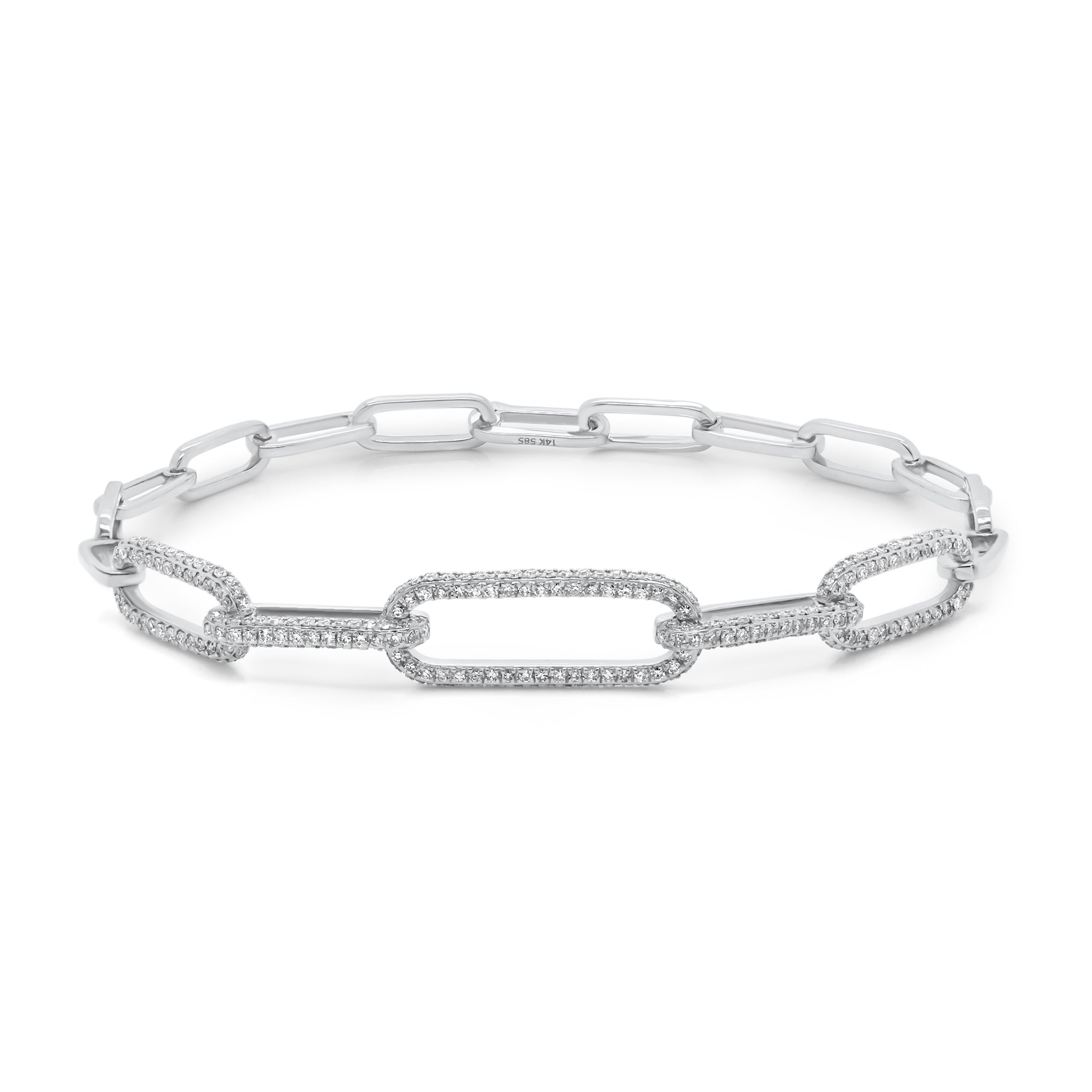 Diamond Paperclip Chain Bracelet