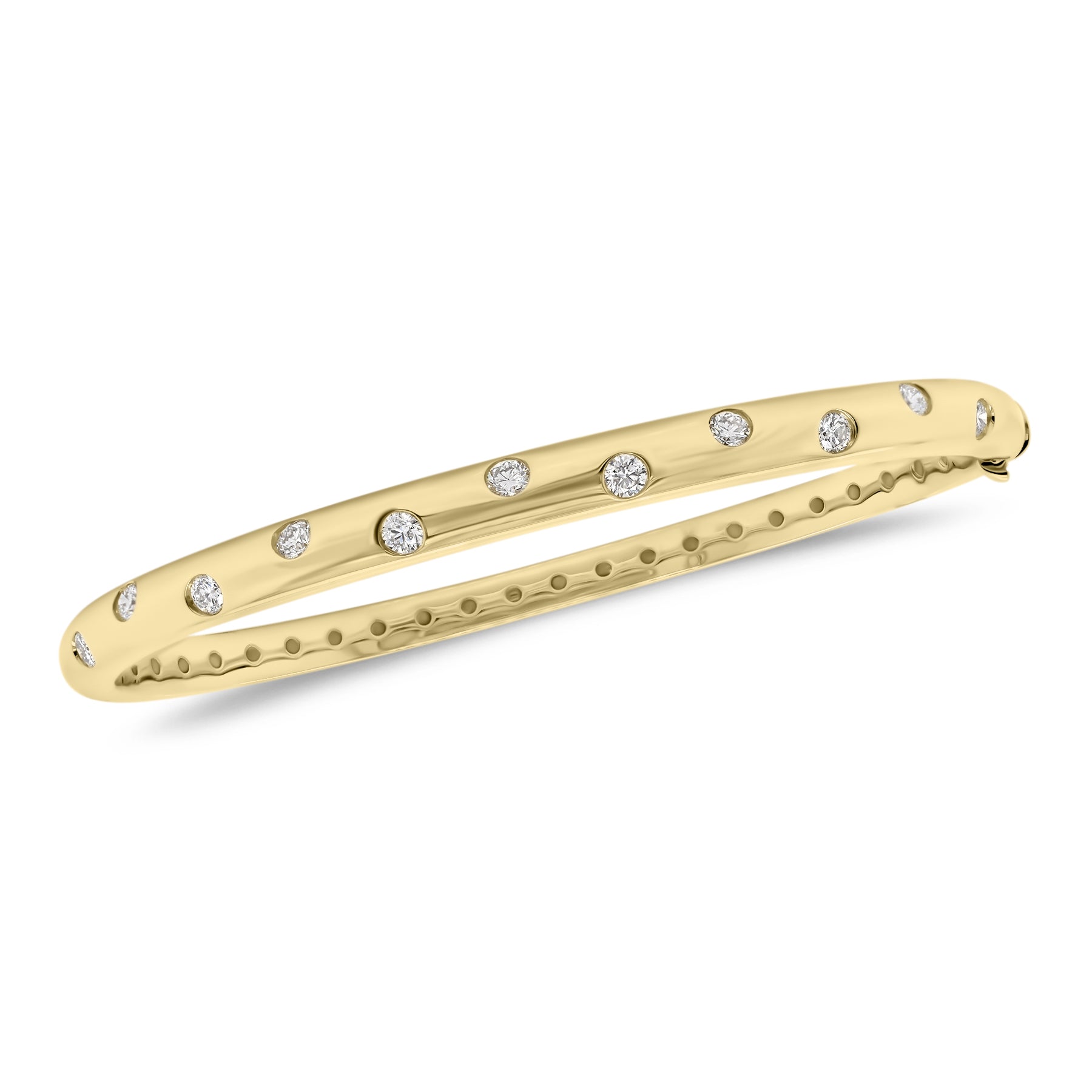 Diamond Open Wave Bangle Bracelet - Nuha Jewelers