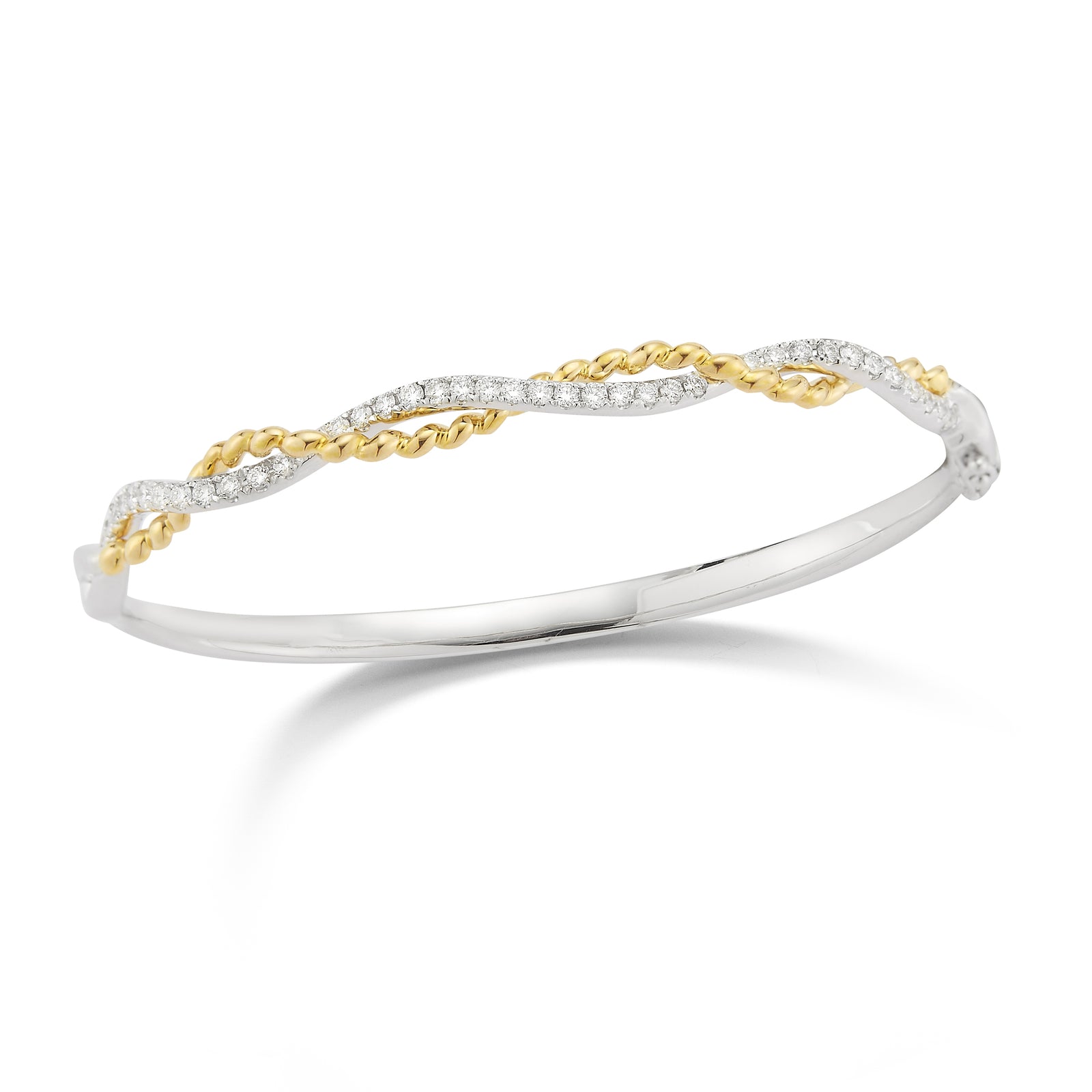Diamond Twisted Rope Bangle Bracelet - Nuha Jewelers