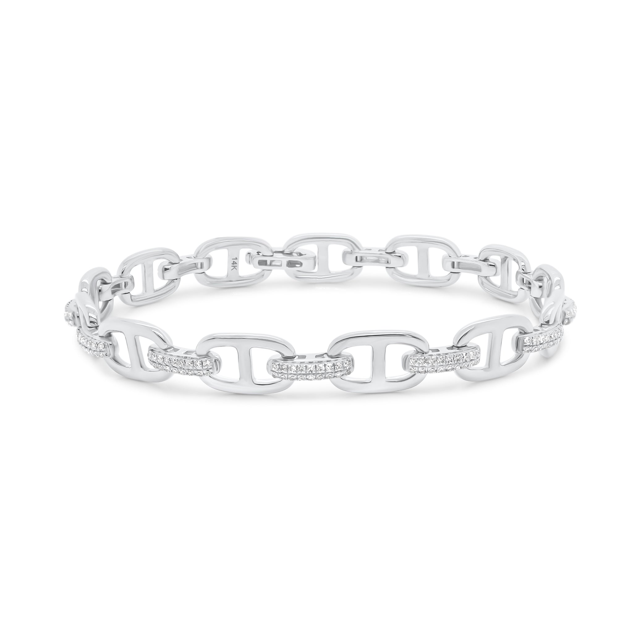 Diamond & Gold Tri-Link Bracelet